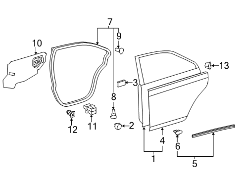 2013 Toyota Camry Rear Door Diagram