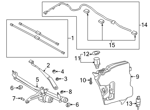 2024 Toyota GR Supra Wiper Components Diagram