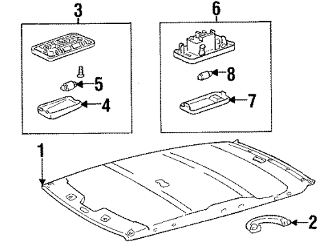 1996 Toyota Corolla Interior Trim - Roof Diagram 2 - Thumbnail