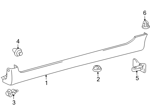 2013 Toyota Corolla Exterior Trim - Pillars, Rocker & Floor Diagram