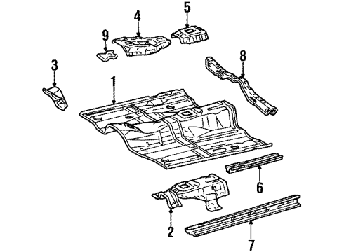 1998 Toyota Celica Hinge Pillar, Floor, Rocker Panel Diagram 3 - Thumbnail