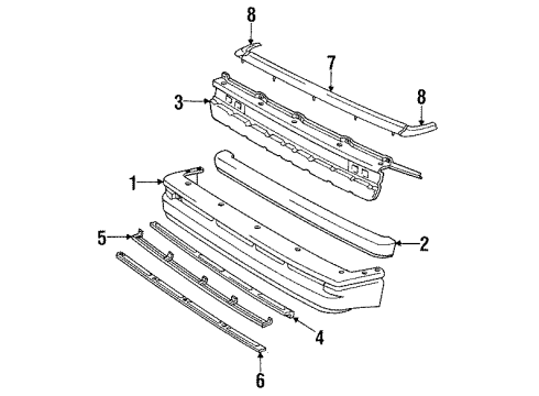 1985 Toyota Van Bumper Cover, Front Driver Side Diagram for 52119-28900