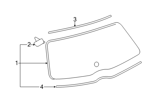 2018 Toyota Yaris Lift Gate - Glass & Hardware Diagram