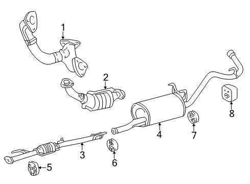 2002 Toyota Tundra Exhaust Components Diagram 1 - Thumbnail