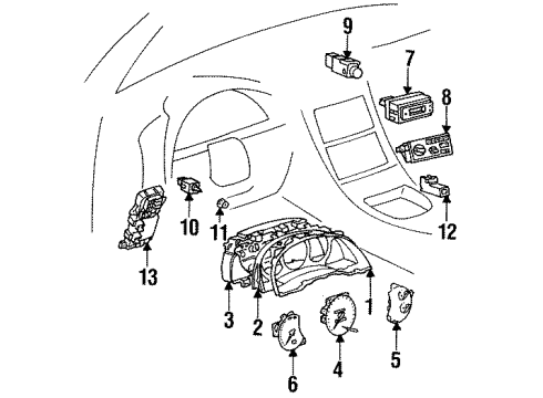 1998 Toyota Celica A/C & Heater Control Units Diagram