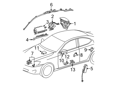 Sensor Assembly, Side Air Bag, Passenger Side Diagram for 89831-02020