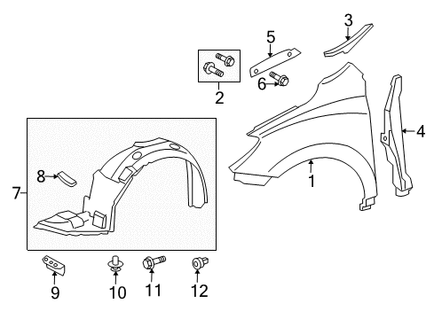 2012 Toyota Matrix Fender & Components Diagram