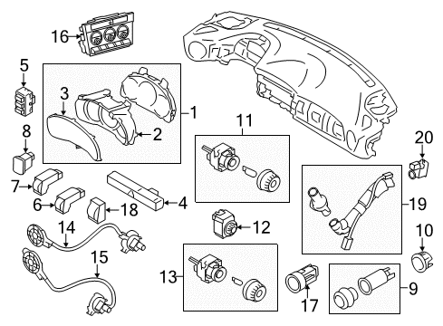 2014 Scion FR-S Multifunction Switch, Driver Side Diagram for SU003-02468