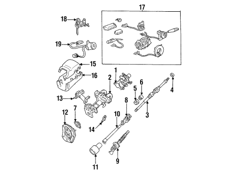 1994 Toyota T100 Multifunction Switch Diagram for 84310-34050