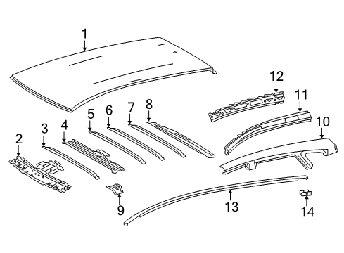 2018 Toyota Corolla iM Roof & Components, Exterior Trim Diagram