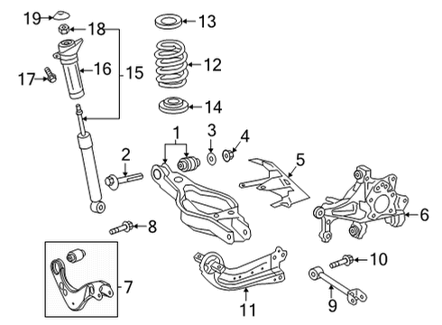 2021 Toyota Venza Trailing Arm, Rear Passenger Side Diagram for 48760-0R040