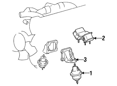 1997 Toyota Supra Engine & Trans Mounting Diagram