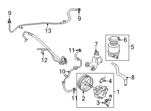 Union, Power Steering Suction Port Diagram for 44337-58010