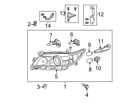 2010 Toyota Camry Bulbs Diagram 6 - Thumbnail