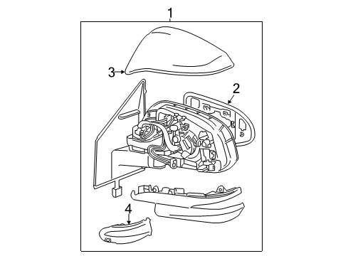 2017 Toyota RAV4 Mirror Assembly, Red, Driver Side Diagram for 87940-0R200-D0