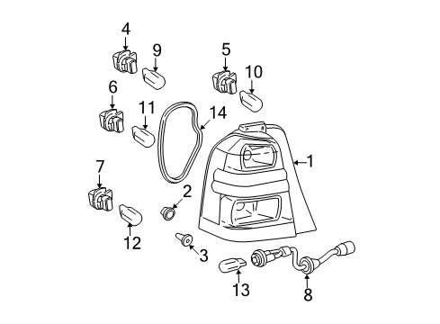 2004 Toyota Highlander Bulbs Diagram