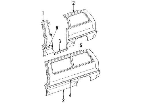 1987 Toyota Van Body Side Panel Diagram