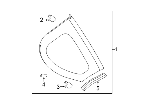 2012 Scion iQ Quarter Panel - Glass & Hardware Diagram