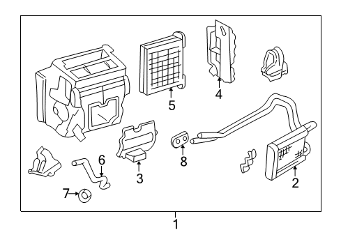 2004 Toyota RAV4 Heater Core & Control Valve Diagram
