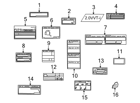 2004 Toyota RAV4 Information Labels Diagram