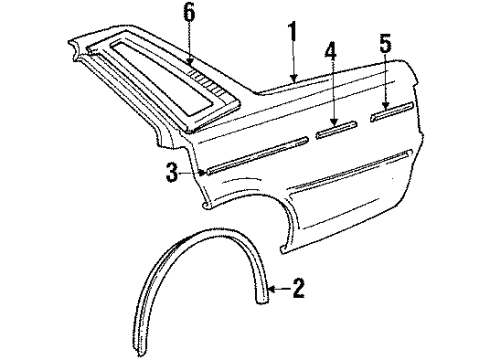 1986 Toyota Cressida Quarter Panel & Components Diagram