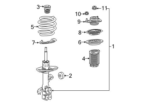 2020 Toyota Avalon Struts & Components - Front Diagram