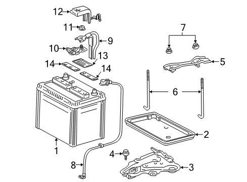 2000 Toyota Celica Terminal, Battery Positive Diagram for 90982-05035