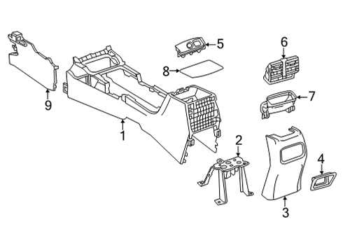 2022 Toyota Corolla Cross Console Base, Center Diagram for 58810-0A070-C0