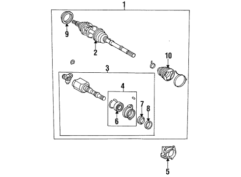 1998 Toyota Celica Axle Shaft - Front Diagram