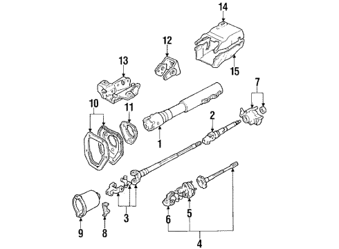 1987 Toyota 4Runner Steering Column & Wheel, Steering Gear & Linkage Diagram 1 - Thumbnail