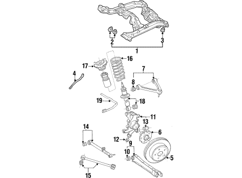 1988 Toyota Supra Rear Bushings, Lower Diagram for 42210-14010