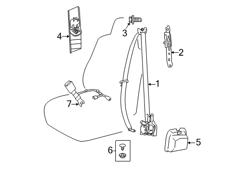 2017 Toyota Highlander Front Seat Belts Diagram
