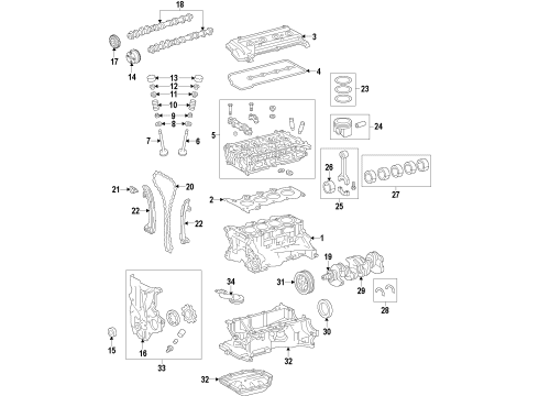 2019 Toyota Prius C Engine Parts & Mounts, Timing, Lubrication System Diagram 2 - Thumbnail