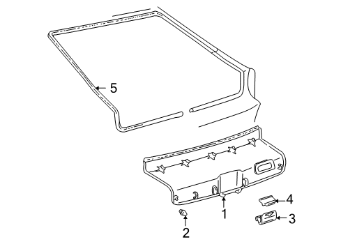 2004 Toyota Celica Interior Trim - Lift Gate Diagram