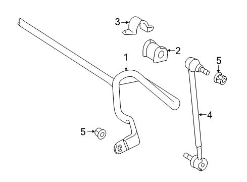 2012 Toyota Matrix Stabilizer Bar & Components - Front Diagram