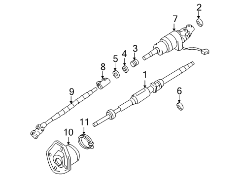 Ring, Shaft Snap(For Steering Main Shaft), Lower Diagram for 90905-20003