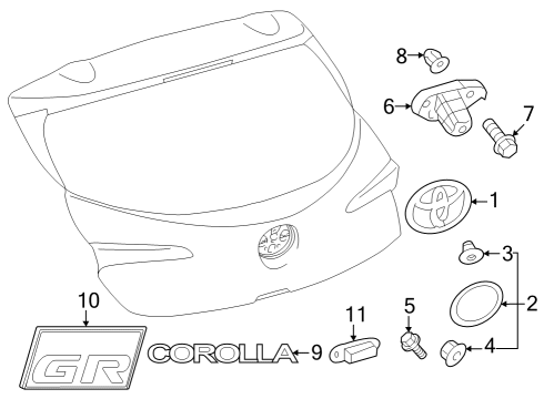 2023 Toyota GR Corolla Parking Aid Diagram