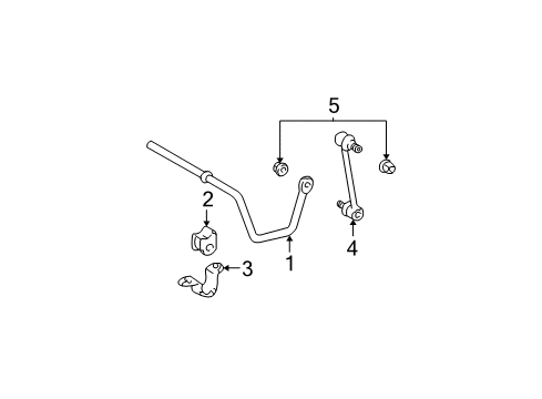 2004 Toyota Highlander Rear Suspension Components, Lower Control Arm, Stabilizer Bar Diagram 2 - Thumbnail