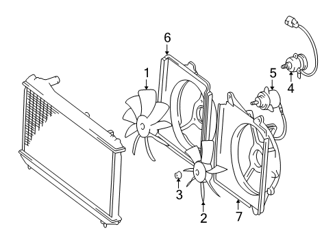 2004 Toyota Avalon Cooling System, Radiator, Water Pump, Cooling Fan Diagram
