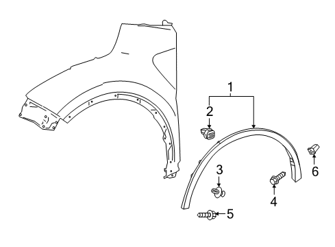 2018 Toyota C-HR Exterior Trim - Fender Diagram