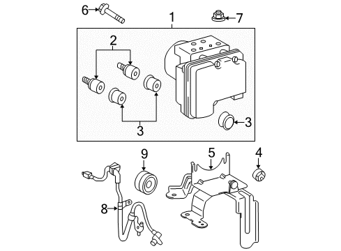 2009 Scion tC ABS Components Diagram