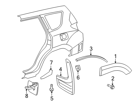 2010 Toyota RAV4 Exterior Trim - Quarter Panel Diagram