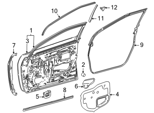 2019 Toyota Mirai Door & Components, Body Diagram 1 - Thumbnail