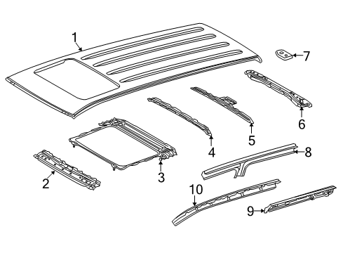 2017 Toyota Land Cruiser Roof & Components Diagram