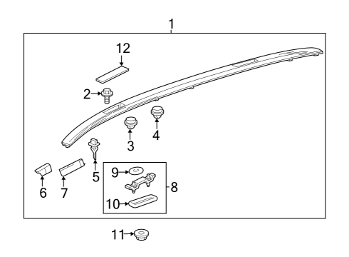 2022 Toyota RAV4 Prime Luggage Carrier Diagram 1 - Thumbnail