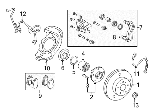 2009 Toyota Highlander Front Brakes Diagram