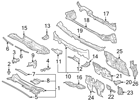 2023 Toyota Prius AWD-e Cowl Diagram