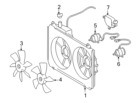 2004 Toyota Sienna Cooling System, Radiator, Water Pump, Cooling Fan Diagram