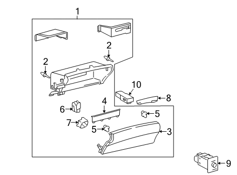 Cushion(For Glove Compartment Door) Diagram for 90541-04002