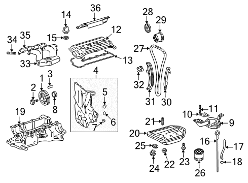 2004 Toyota Prius Timing Chain Diagram for 13506-21050